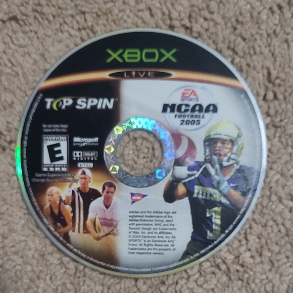 NCAA Football 2005 & Top Spin Game Disc - Picture 1 of 1